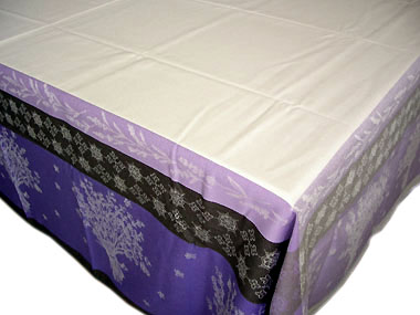 French Jacquard tablecloth, Teflon (lavender. lavender x blue)